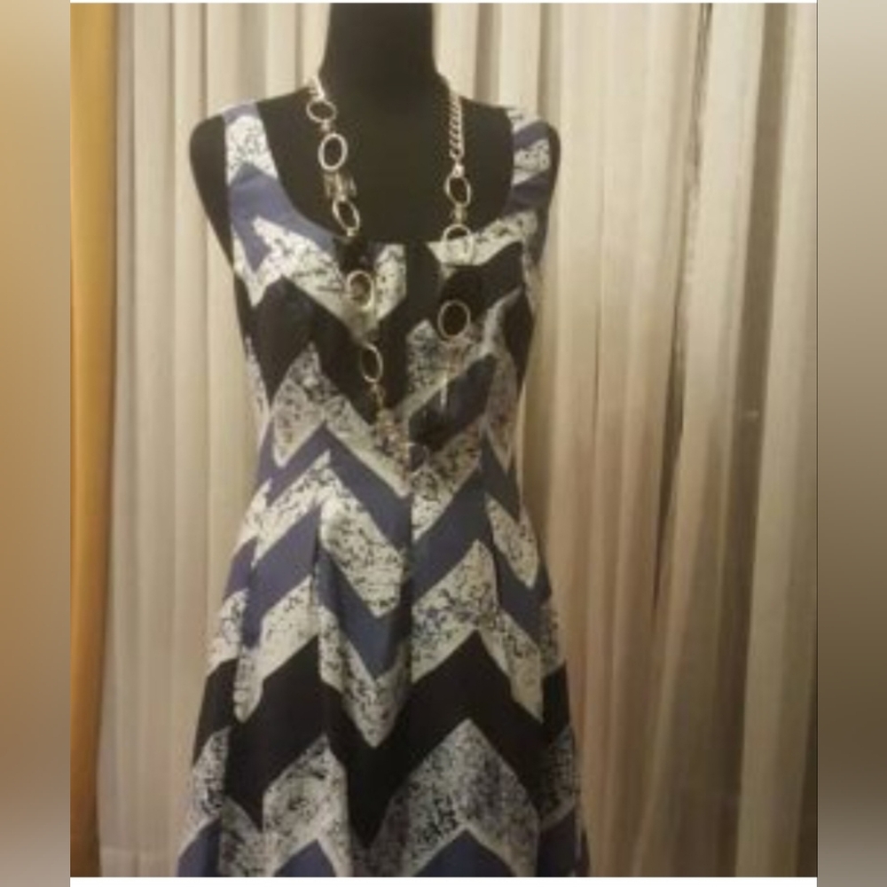 Nine West Blue Cotton Midi Dress